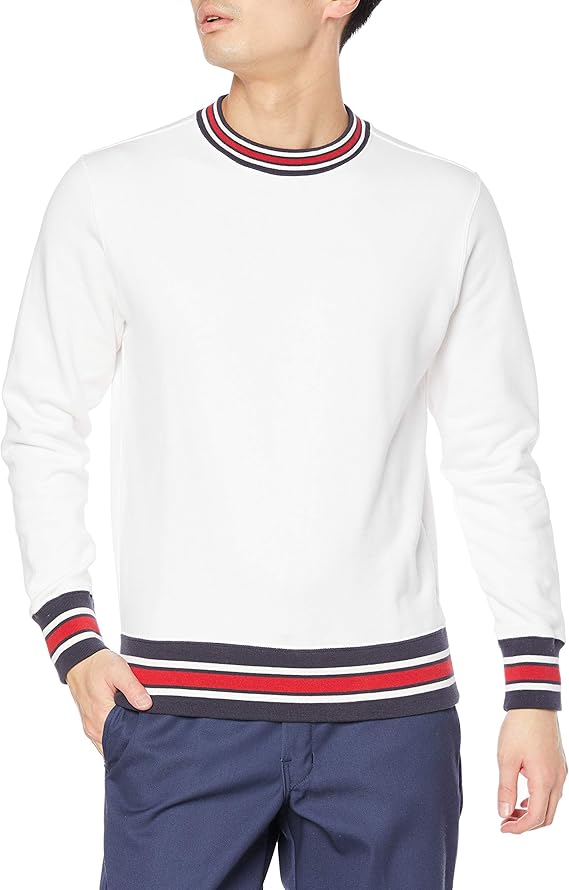 champion 运动衫 长袖 抓绒 线条罗纹 圆领 *棉 单点徽标刺绣圆领运动